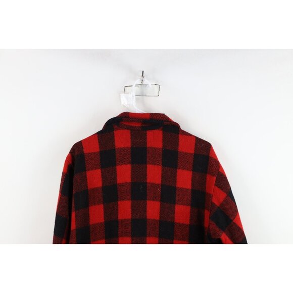 Vintage 50s Hudsons Bay Company Mens Medium Wool Button Shirt Jacket Plaid USA - Picture 11 of 12